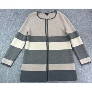 Talbot's Multi Colored Longer Merino Wool Cardigan Sweater sz L (15624)